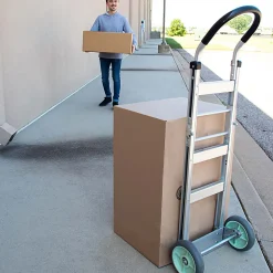Monster Trucks® Foldable Aluminum Hand Truck With Solid TPR Tires And Ergonomic Handle, 50”H x 17-1/2”W x 18”D, Silver