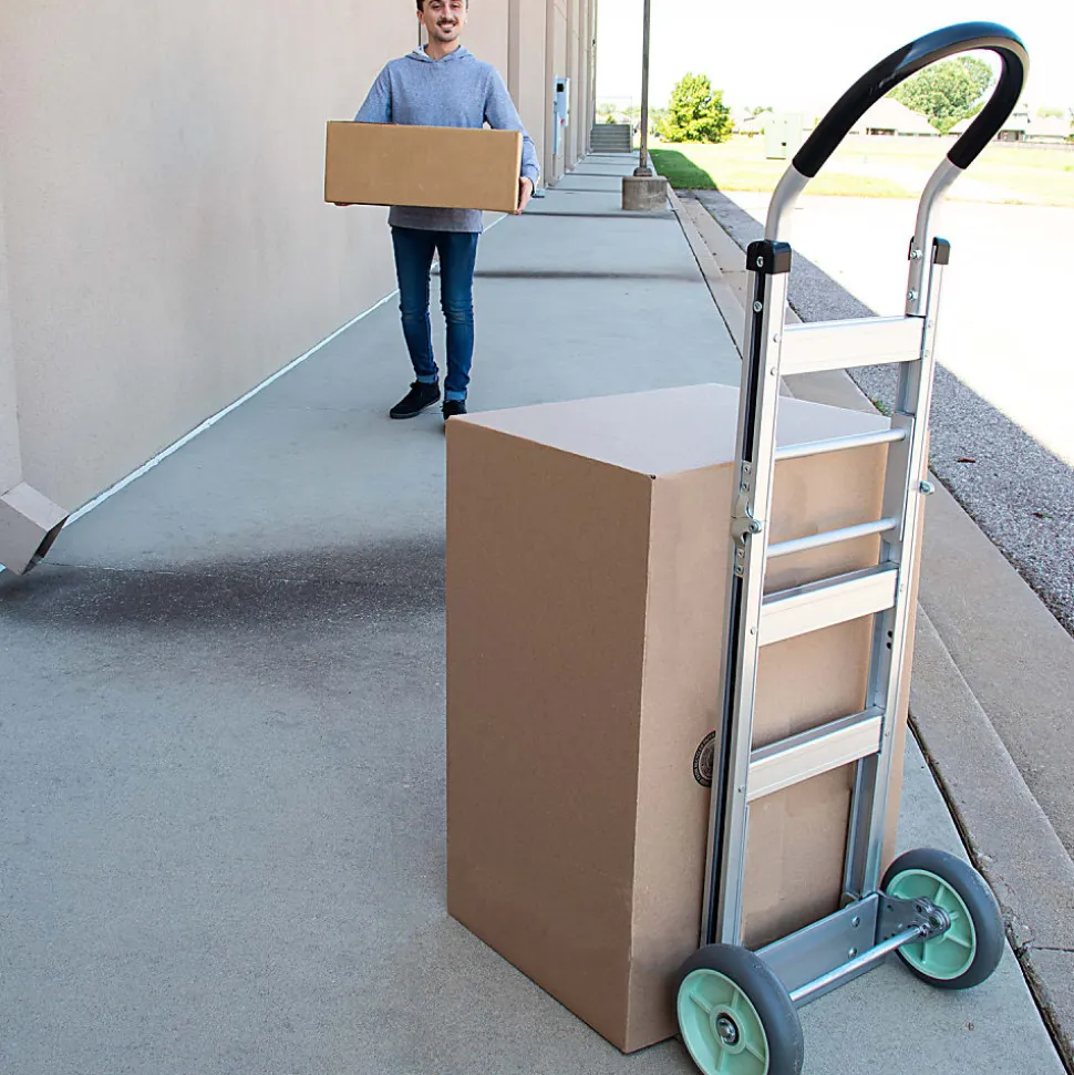 Monster Trucks® Foldable Aluminum Hand Truck With Solid TPR Tires And Ergonomic Handle, 50”H x 17-1/2”W x 18”D, Silver