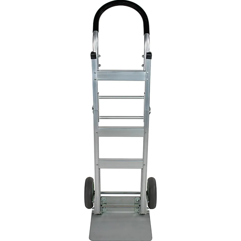 Monster Trucks® Foldable Aluminum Hand Truck With Solid TPR Tires And Ergonomic Handle, 50”H x 17-1/2”W x 18”D, Silver