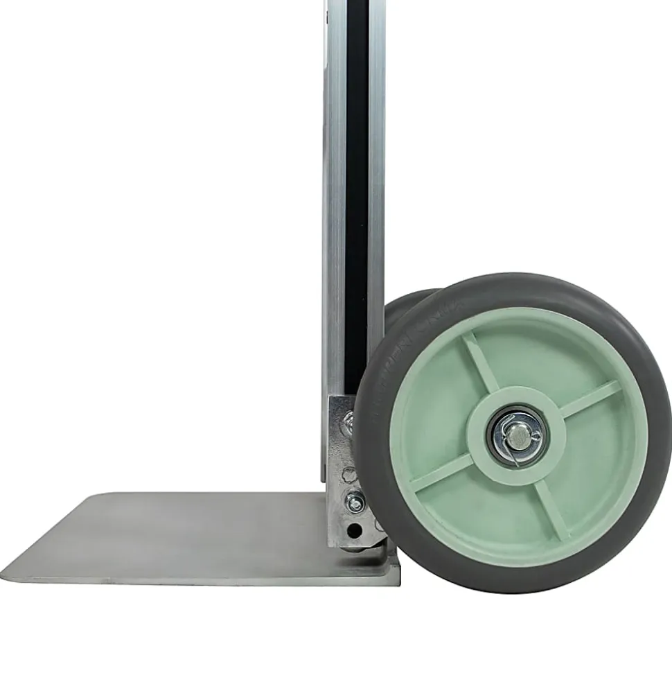 Monster Trucks® Foldable Aluminum Hand Truck With Solid TPR Tires And Ergonomic Handle, 50”H x 17-1/2”W x 18”D, Silver