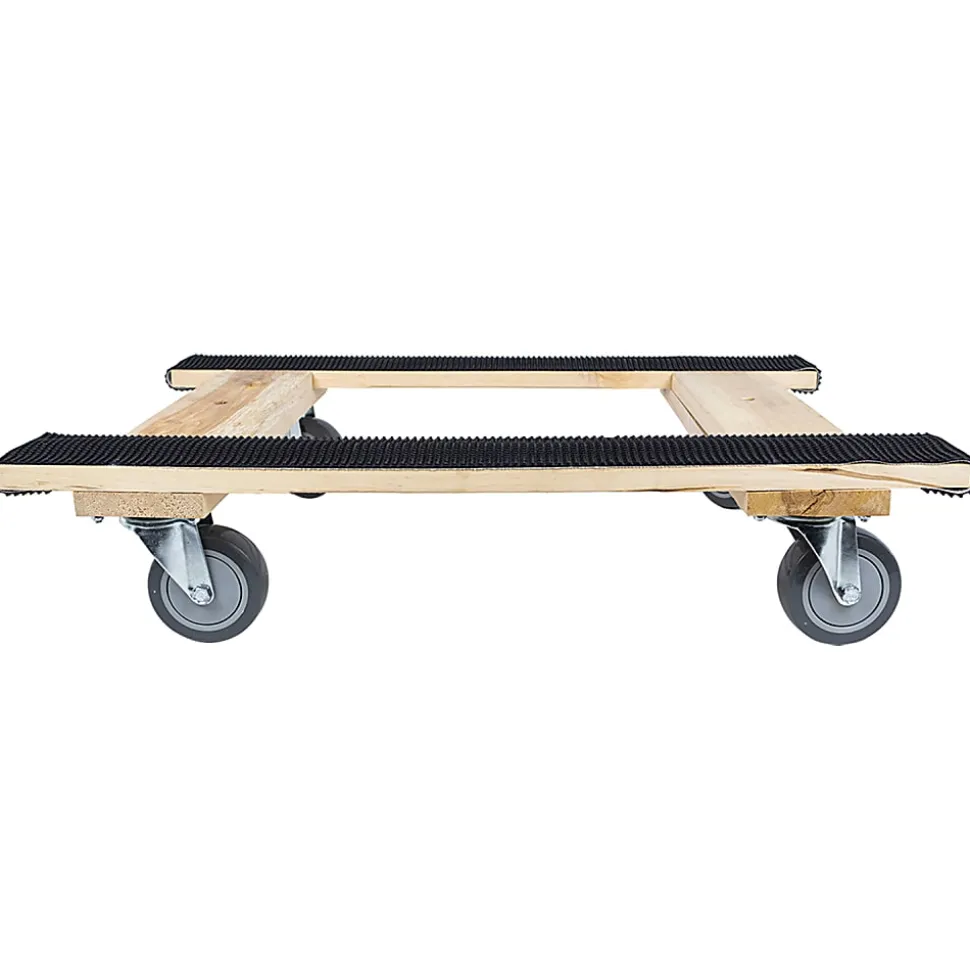 Monster Trucks® Piano H Style 4-Wheel Wood Dolly, 30”L x 18”W x 8”H, Black/Brown