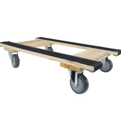Monster Trucks® Piano H Style 4-Wheel Wood Dolly, 30”L x 18”W x 8”H, Black/Brown