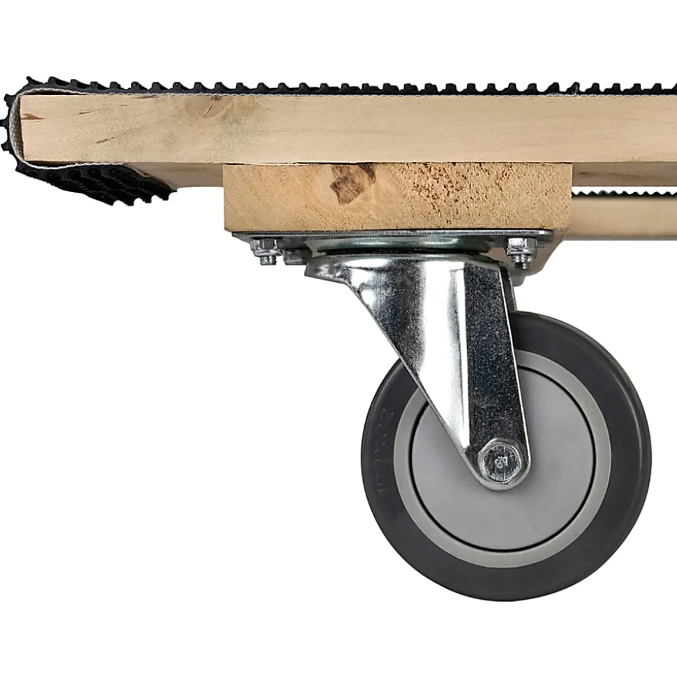 Monster Trucks® Piano H Style 4-Wheel Wood Dolly, 30”L x 18”W x 8”H, Black/Brown