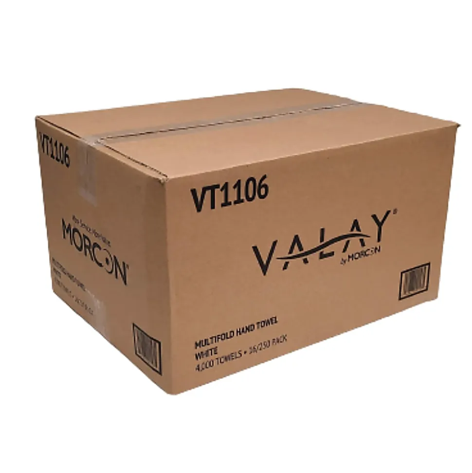 Morcon Tissue Valay® Multi-Fold Towels, 1-Ply, 9.05 x 9.25, White, 250/Pack, 16 Packs/Carton