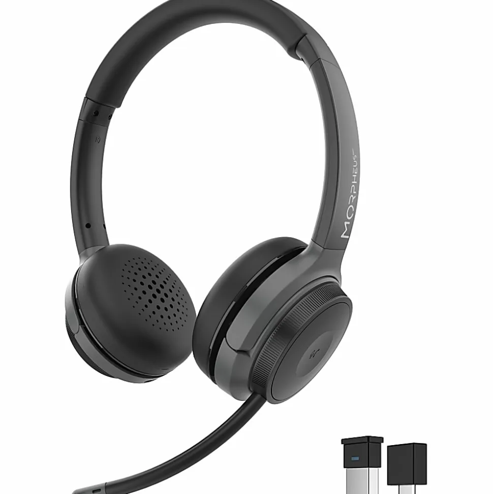 Morpheus 360 Advantage Stereo Wireless Headset with Detachable Boom Microphone - Bluetooth Headphones with 2.4GHz Receive - HS6500SBT