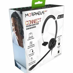 Morpheus 360 Connect USB Mono Headset with Boom Microphone - Noise Cancelling - Reversible Design - Protein Leather Ear Cushion - HS5200MU