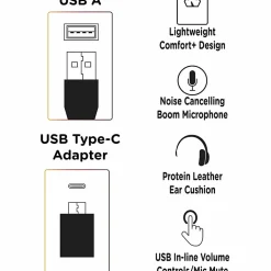 Morpheus 360 Connect USB Mono Headset with Boom Microphone - Noise Cancelling - Reversible Design - Protein Leather Ear Cushion - HS5200MU