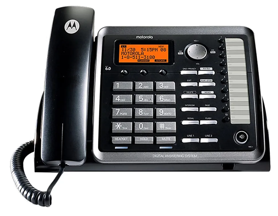 Motorola® Corded Desk Phone And Digital Answering System, Black, ML25254