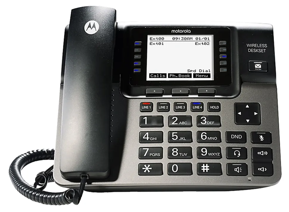 Motorola® DECT 6.0 4-Line Wireless Desk Phone With Digital Answering System, ML1100