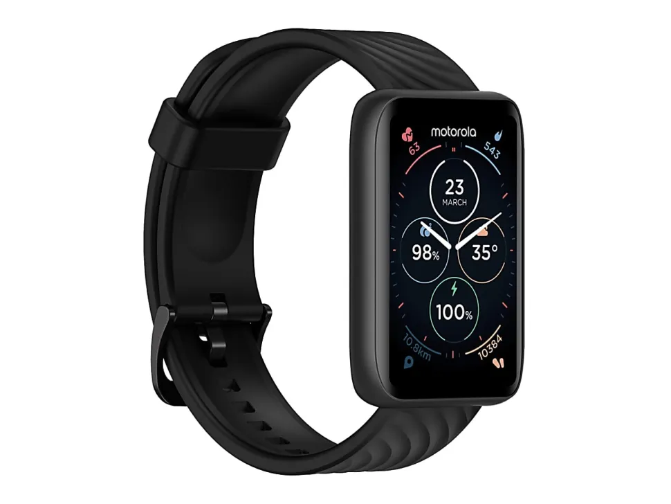 Motorola Moto Watch 40 - Black aluminum - smart watch with strap - silicone - display 1.57" - Bluetooth - 0.92 oz - phantom black