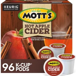 Mott's Apple Cider Keurig Single-Serve K-Cup Pods, 24 Pods Per Pack, Case Of 4 Packs