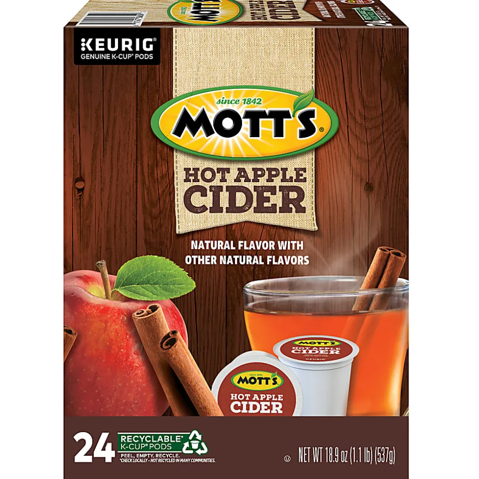 Mott's Apple Cider Keurig Single-Serve K-Cup Pods, 24 Pods Per Pack, Case Of 4 Packs