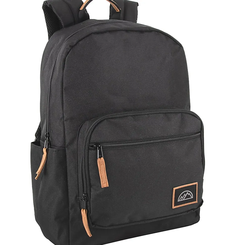 Mountain Edge Deluxe Backpacks With 17" Laptop Sleeves, Black/Gray/Navy, Total Qty 24