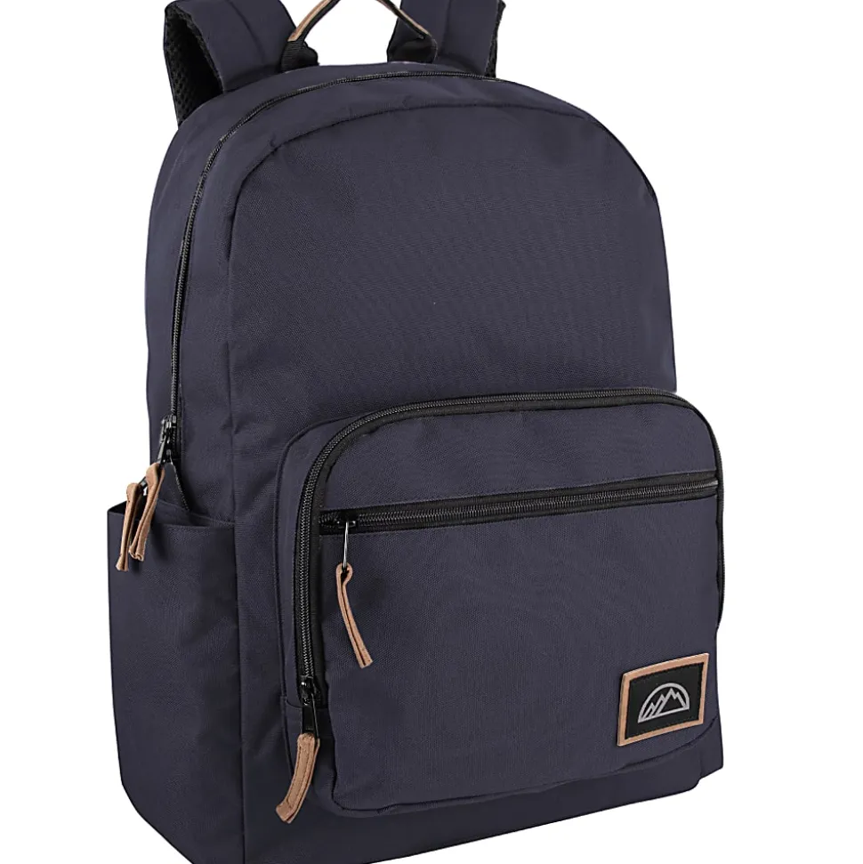 Mountain Edge Deluxe Backpacks With 17" Laptop Sleeves, Black/Gray/Navy, Total Qty 24