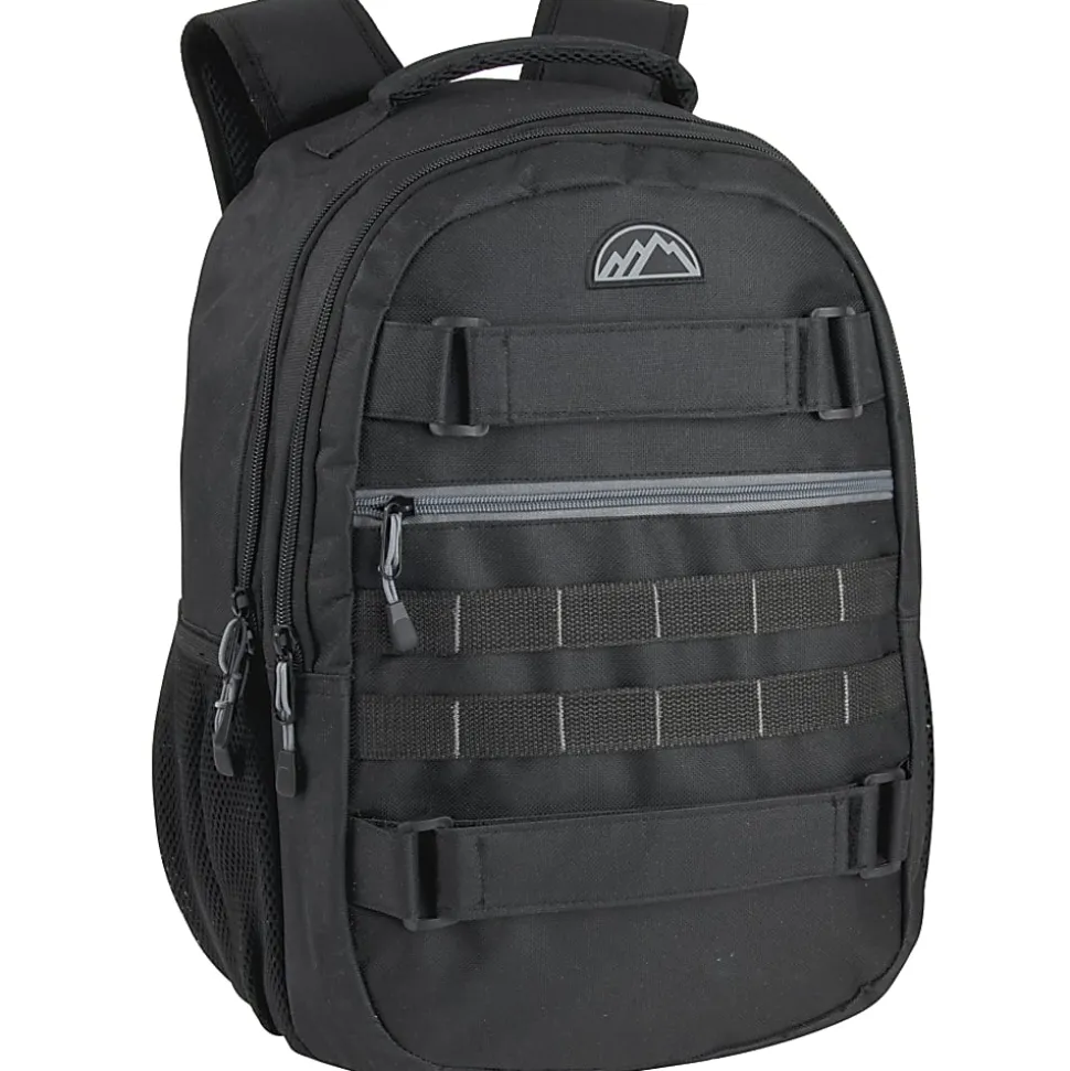 Mountain Edge Double Section Skate Strap Backpack, Black