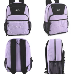 Mountain Edge Multi-Pocket Bungee Cord Sport Backpacks, Pink/Purple/Blue, Total Qty 24