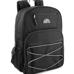 Mountain Edge Multi-Pocket Bungee Cord Sport Backpacks, Black/Blue/Gray, Total Qty 24