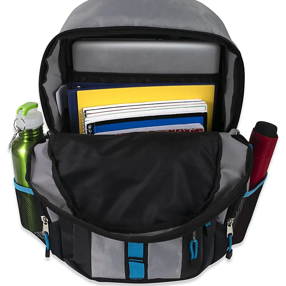 Mountain Edge Multi-Pocket Daisy Chain Backpack With 17" Laptop Sleeve, Gray