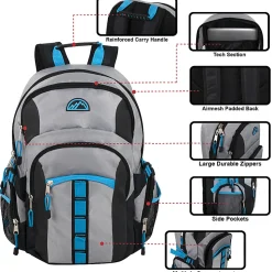 Mountain Edge Multi-Pocket Daisy Chain Backpack With 17