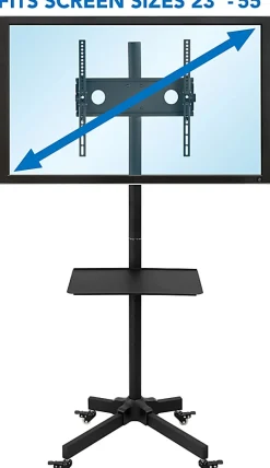 Mount-It! Adjustable Mobile TV Cart For 23