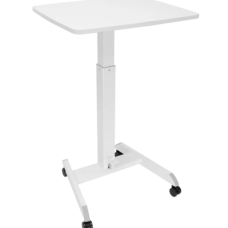 Mount-It! Adjustable Rolling 23"W Laptop Computer Desk, White