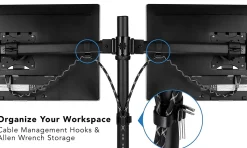 Mount-It! Dual Monitor Desk Mount, Black, MI-2772