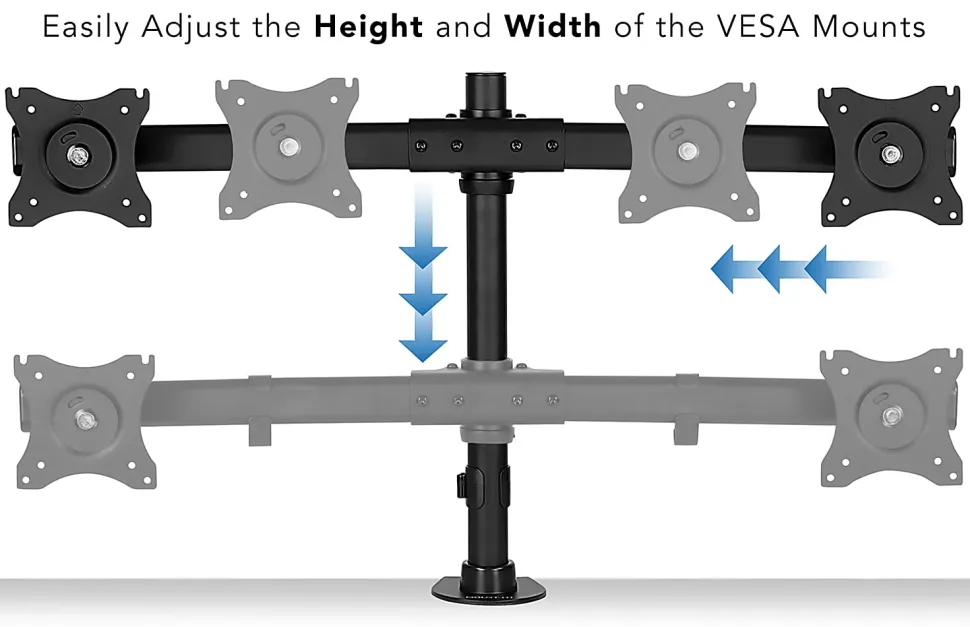 Mount-It! Dual Monitor Desk Mount, Black, MI-2772