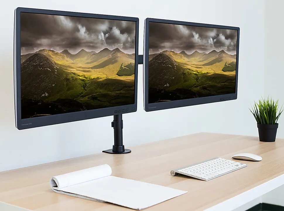 Mount-It! Dual Monitor Desk Mount, Black, MI-2772