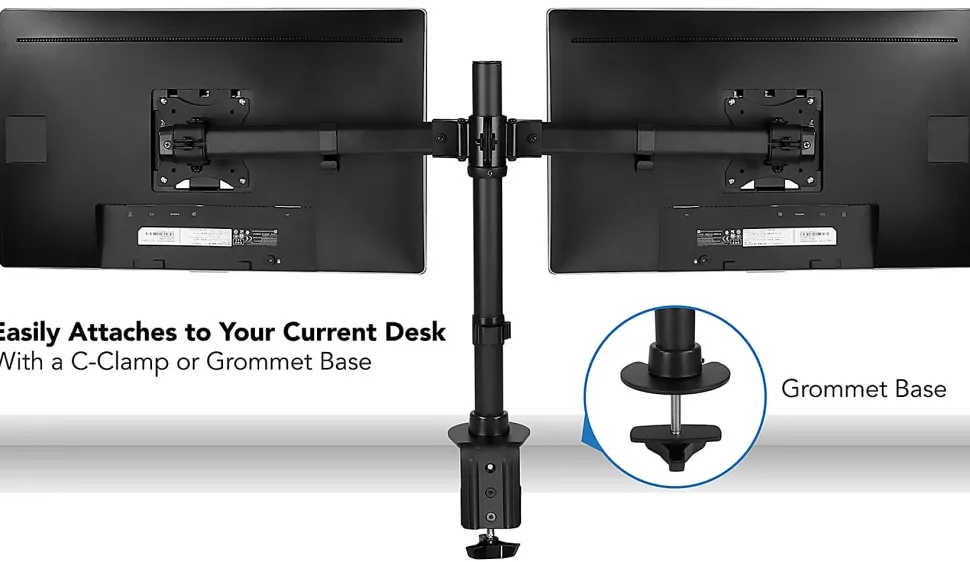 Mount-It! Dual Monitor Desk Mount, Black, MI-2772