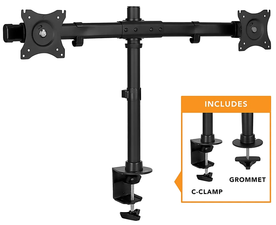 Mount-It! Dual Monitor Desk Mount, Black, MI-2772