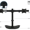 Mount-It! Dual Monitor Desk Stand, Black, MI-1781