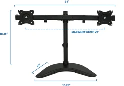 Mount-It! Dual Monitor Desk Stand, Black, MI-1781