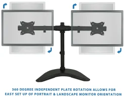 Mount-It! Dual Monitor Desk Stand, Black, MI-1781