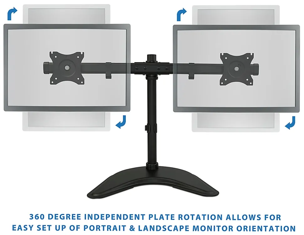Mount-It! Dual Monitor Desk Stand, Black, MI-1781