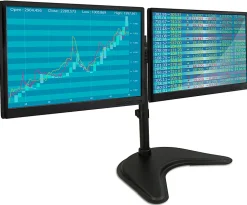 Mount-It! Dual Monitor Desk Stand, Black, MI-1781