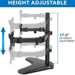 Mount-It! Dual Monitor Desk Stand for Screens Up to 32", Black, MI-2781