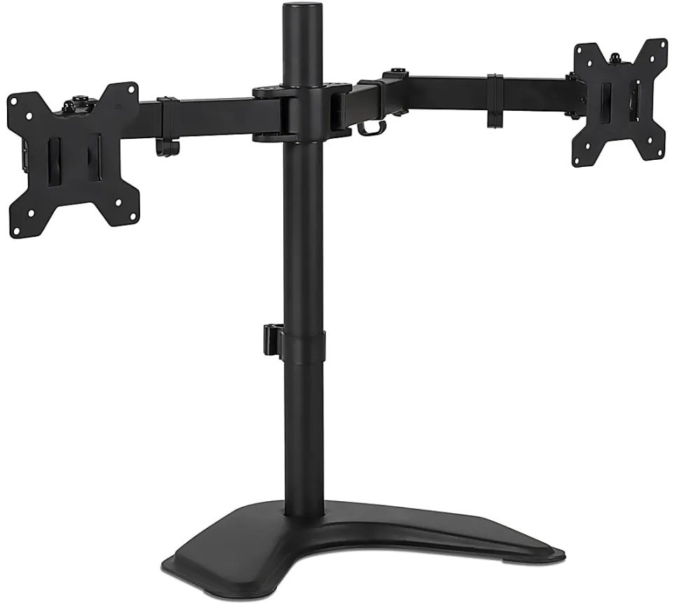 Mount-It! Dual Monitor Desk Stand for Screens Up to 32", Black, MI-2781