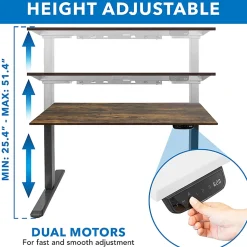 Mount-It! Dual-Motor Electric Standing Desk With Adjustable Height And 55