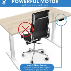 Mount-It! Electric Standing Desk With Adjustable Height And 55"W Tabletop, Maple, MI18085