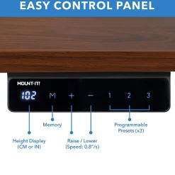 Mount-It! Electric Standing Desk With Adjustable Height And 55"W Tabletop, Hazelnut