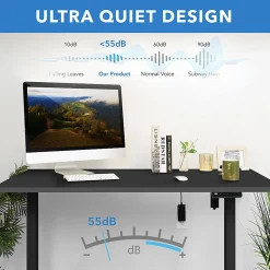 Mount-It! Electric Standing Desk With Adjustable Height And 55"W Tabletop, Black, MI18087