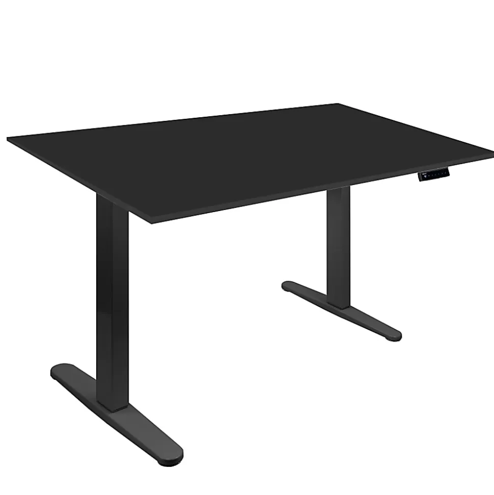 Mount-It! Electric Standing Desk With Adjustable Height And 55"W Tabletop, Black, MI18087