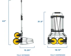 Mount-It! Folding Hand Truck And Dolly, 264 Lb Capacity