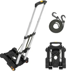 Mount-It! Folding Premium Luggage Cart, Black