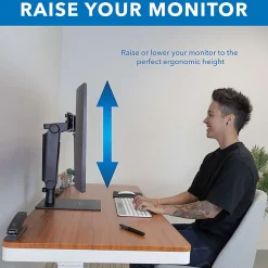 Mount-It! Freestanding Dual Monitor Arm For 17" to 32" Screens With Height Adjustment, Black