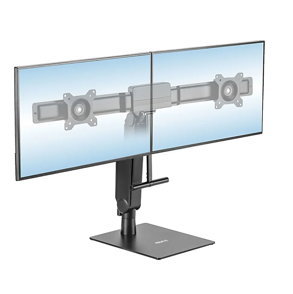 Mount-It! Freestanding Dual Monitor Arm For 17" to 32" Screens With Height Adjustment, Black
