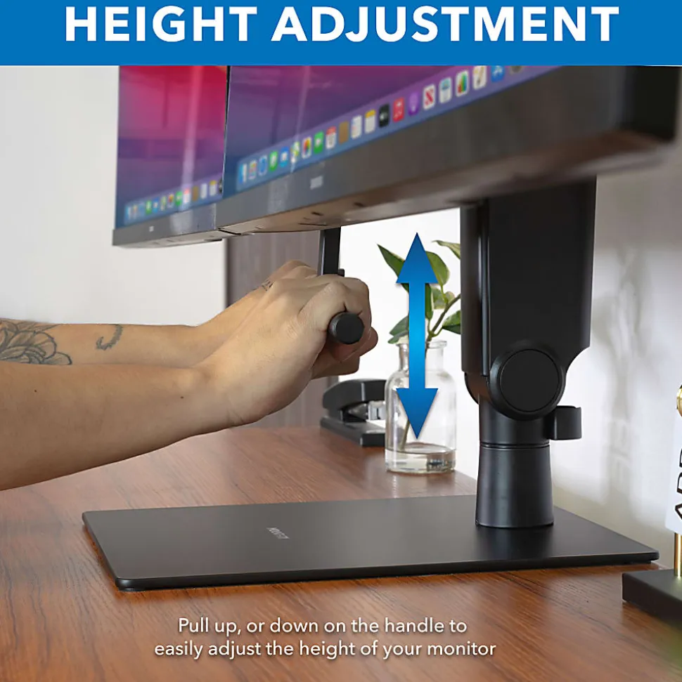 Mount-It! Freestanding Dual Monitor Arm For 17" to 32" Screens With Height Adjustment, Black