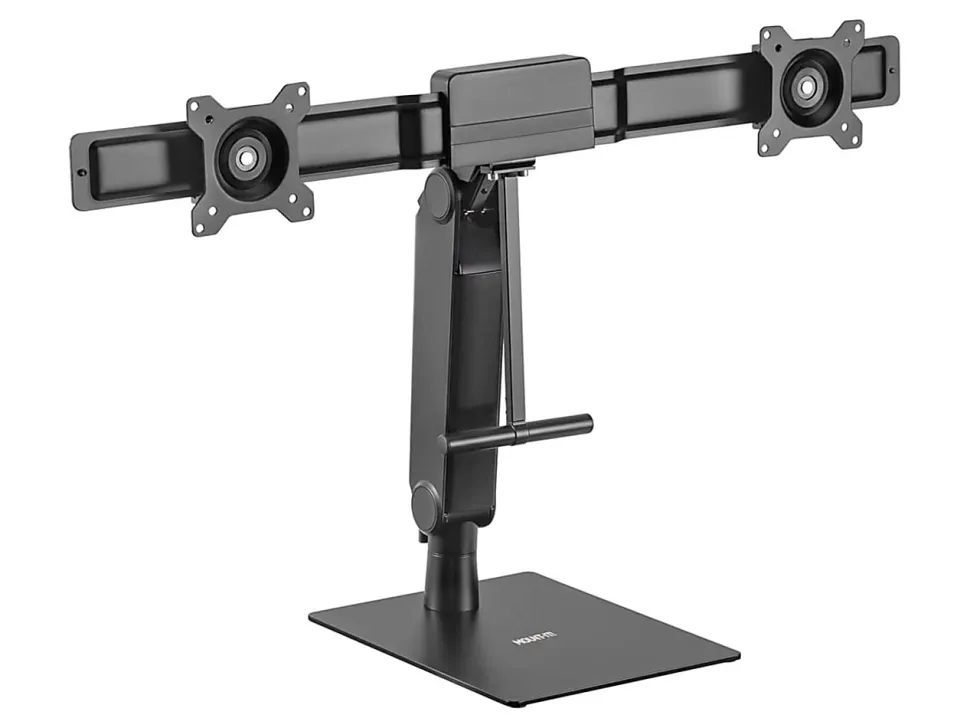 Mount-It! Freestanding Dual Monitor Arm For 17" to 32" Screens With Height Adjustment, Black