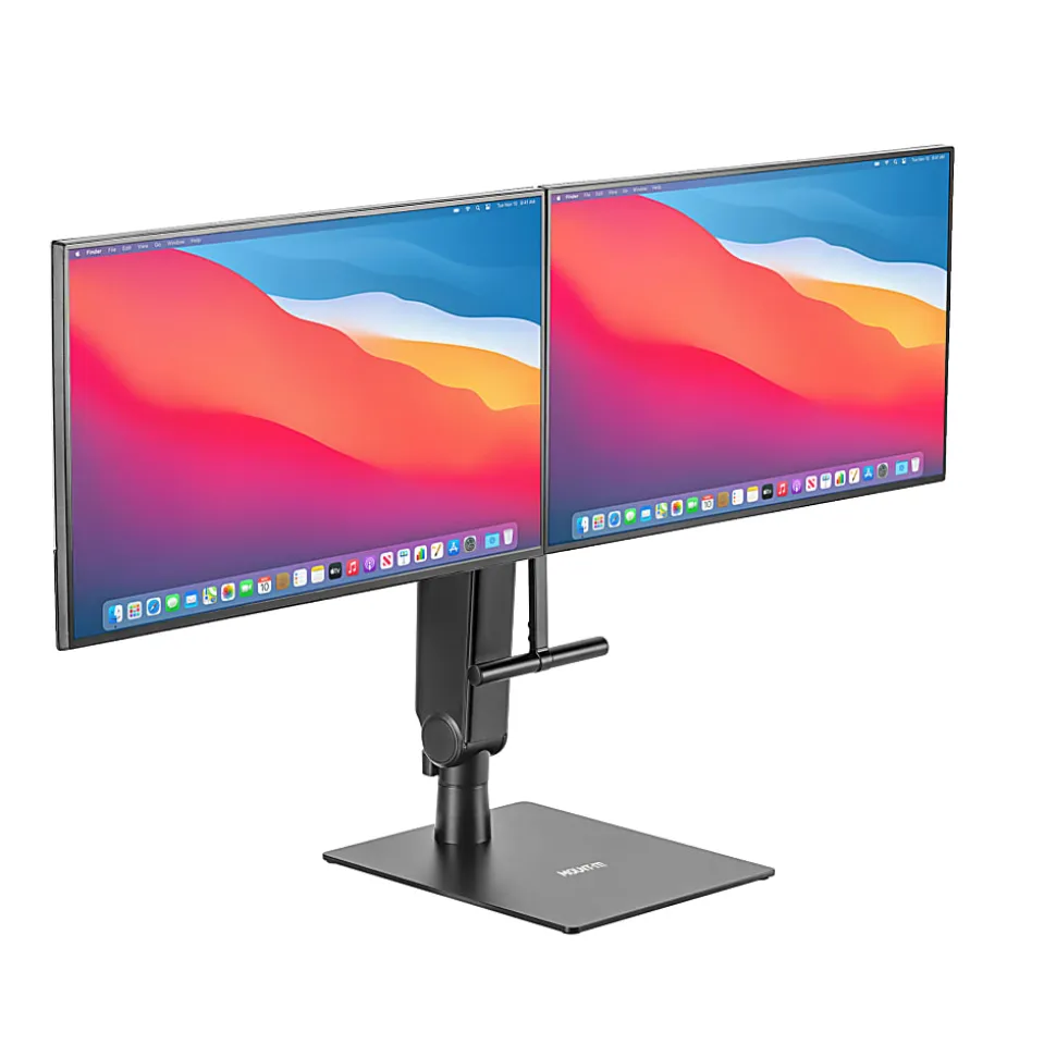 Mount-It! Freestanding Dual Monitor Arm For 17" to 32" Screens With Height Adjustment, Black