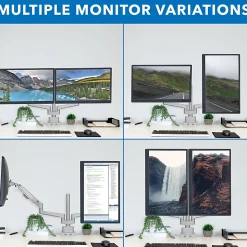 Mount-It! Full Motion Dual Monitor Desk Mount, Silver